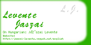 levente jaszai business card